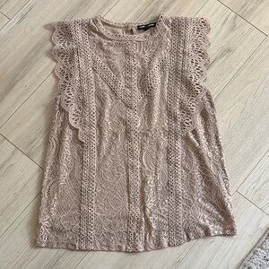 Cable & Gauge Lace Blouse - Cream